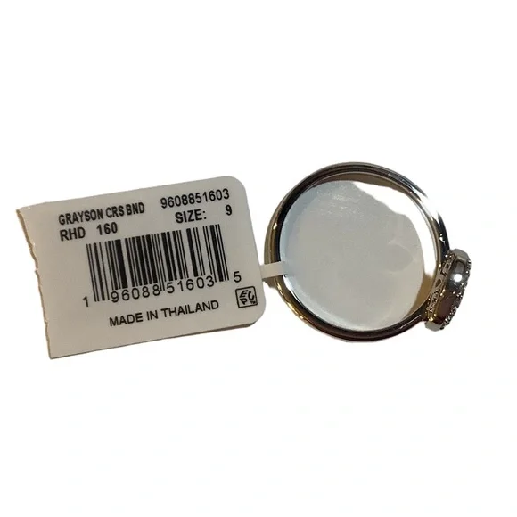 Kendra Scott Grayson Band Ring In White CZ 9 New - Picture 4 of 5